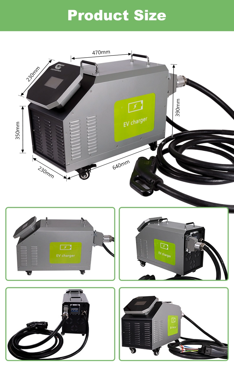 New Energy Electrical Vehicle 7kw 15kw 20kw 30kw 40kw CCS2 Portable Movable Fast DC EV Charger Station Evse Charging Station